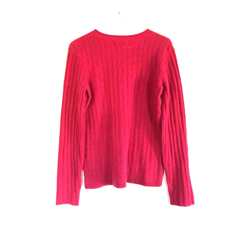 NAADAM Raspberry Pink Cashmere Ribbed Crew Neck Sweater Medium - Picture 2 of 8